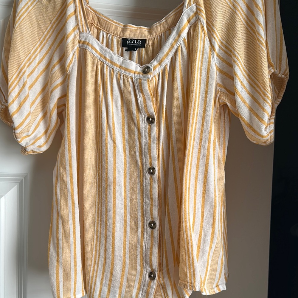 Altar'd State Yellow Striped Women's Top